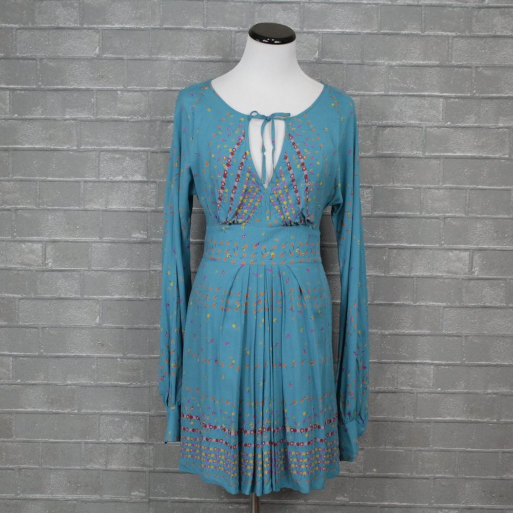 Free People Printed Long Sleeve Dress